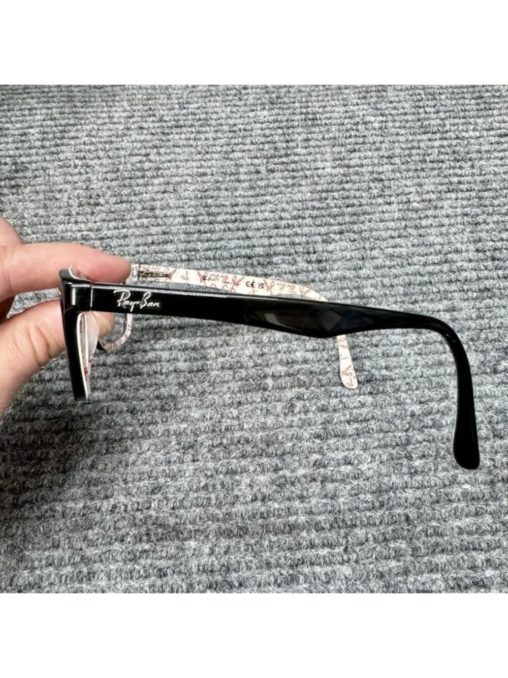 Ray-Ban RB5228 5014 Eyeglasses Black White and Red 50-17-140 Full Rim + Case